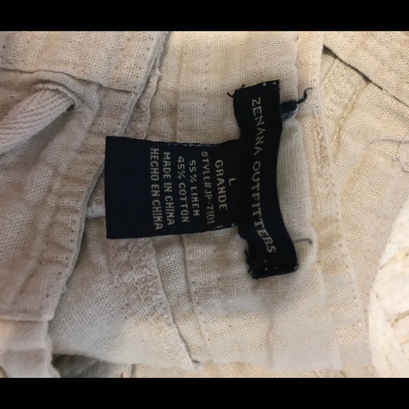 Linen Beige Beach Pants - Picture 5 of 5